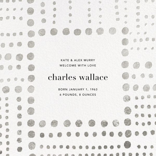 Beaded (Photo) - Birth Announcement by Kelly Wearstler - Back