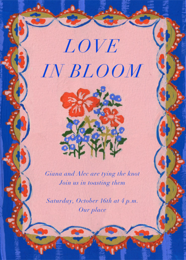 Painted Floral Border Invitation