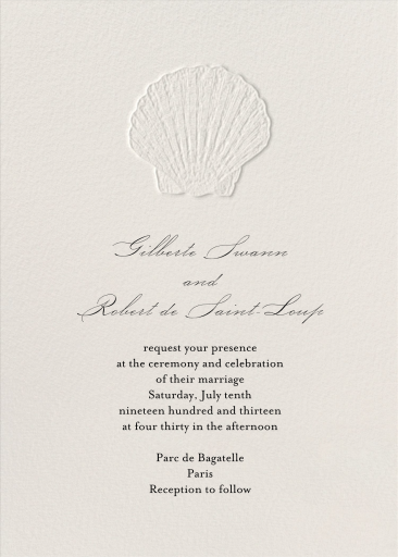 Embossed Shell - Wedding Invitation by Emily Baird