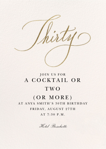 Milestone Manuscript - 30th Birthday Invitation by Stephanie Fishwick