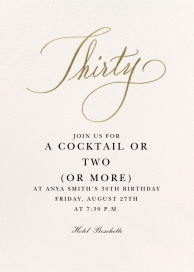 Milestone Manuscript - 30th Birthday Invitation by Stephanie Fishwick
