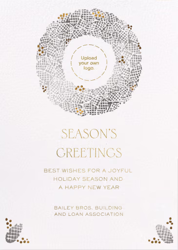 Pinecone Wreath - Business Holiday Card by Paperless Post