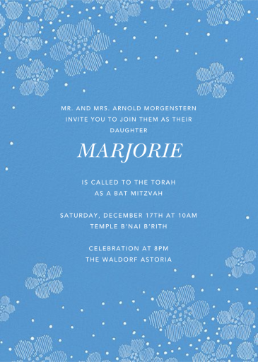 Blossoms on Tulle I Tall - Birthday Invitation by Oscar de la Renta