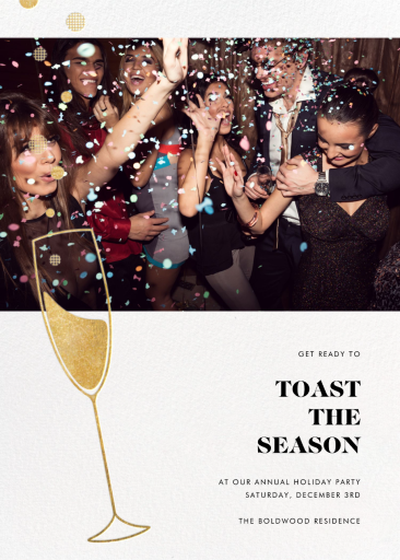 Champagne Flute (Photo) - Holiday Save the Date by Paperless Post