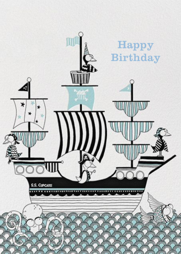 Crow Ship (Carrie Gifford) - Birthday Card by Red Cap Cards