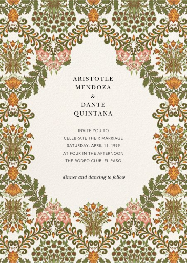 Floral Damask - Wedding Invitation by Oscar de la Renta