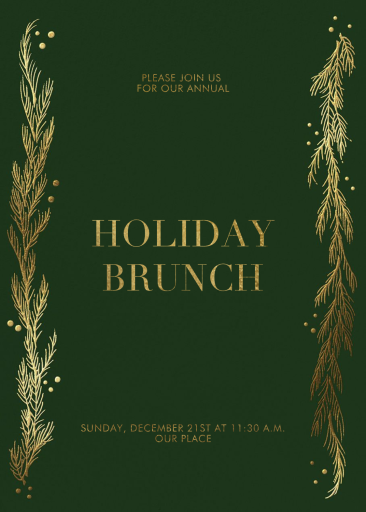 Festive Winter Pine - Holiday Luncheon Invitation by Paperless Post