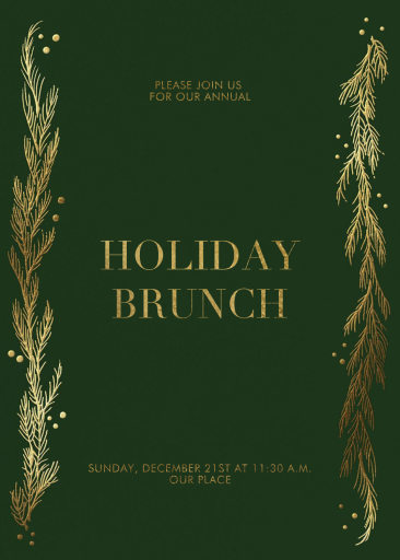 Festive Winter Pine - Holiday Luncheon Invitation by paperless_post