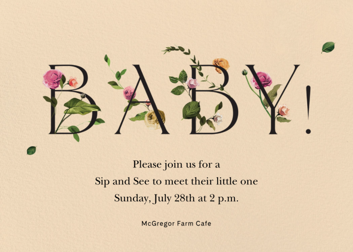 Bambino - Sip and See Invitation by Venamour