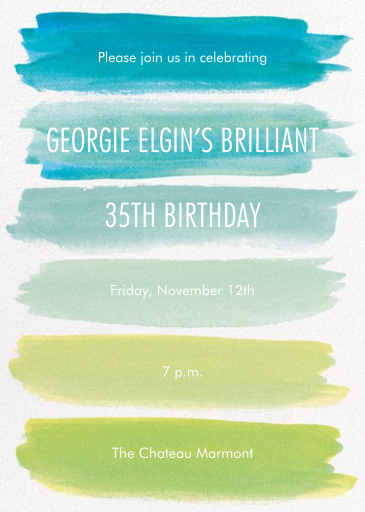 Rainbow Brushstrokes - Birthday Invitation by Paper Source