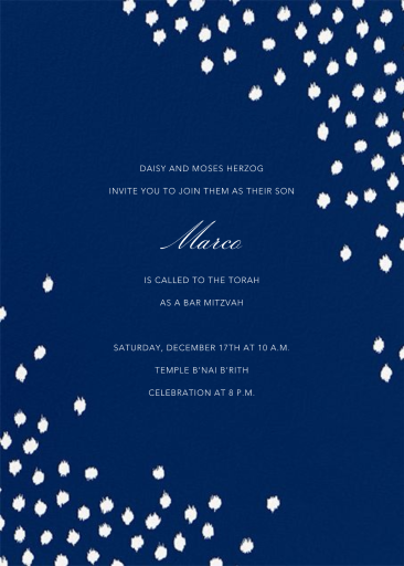 Confetti Dots Classic Blue Invitation