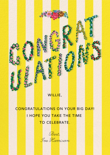 Congrats in Bloom (Danielle Kroll) - Greeting Card by Red Cap Cards