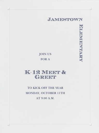 Square Embossed Corners - School Event Invitation by Paperless Post