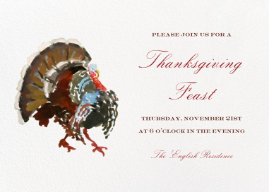 Painted Turkey (Inslee Fariss) - Thanksgiving Invitation by Dogwood Hill