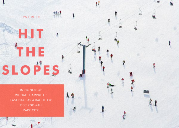 Skiers - Bachelor Party Invitation by Gray Malin