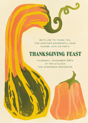 Squashed - Thanksgiving Invitation by Paperless Post