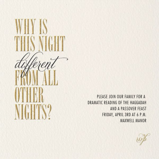 Why is this night - Invitation by Paperless Post