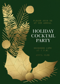 Gold Leaf Holly by Paperless Post