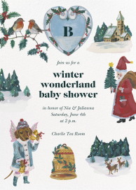 Holly Jolly Nights - Baby Shower Invitation by Nathalie Lété