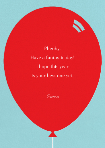 Red Balloon by Paperless Post