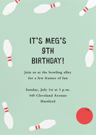 Bowling Pins - Birthday Invitation by Paperless Post