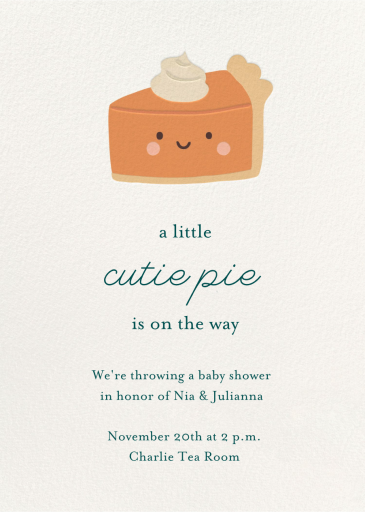 Cutie PIe - Celebration Invitation by Little Cube