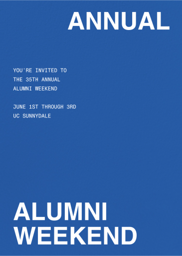 Aslant - Class Reunion Invitation by Paperless Post