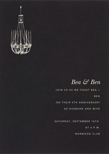 Black - Anniversary Invitation by Paperless Post