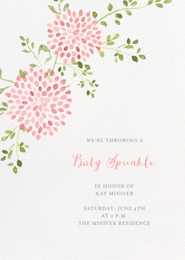 Watercolor Dahlias - Baby Shower Invitation by Paperless Post