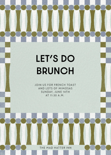 Retro Geometric Brunch Invitation