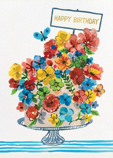 Cake in Bloom (Carolyn Gavin) - Birthday Card by Red Cap Cards