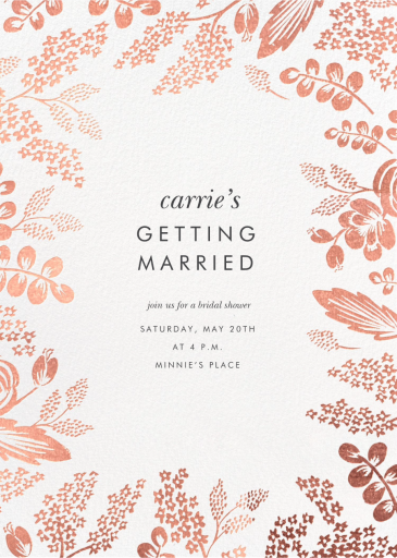 Heather and Lace - Invitación para despedida de soltera de Rifle Paper Co.