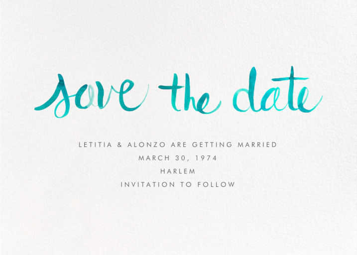 Watercolor Lettering - Save the Date by Linda and Harriett