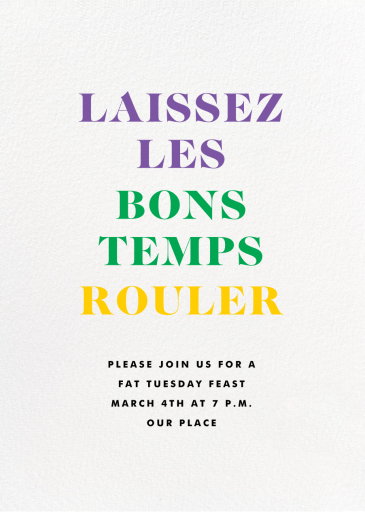 White - Mardi Gras Invitation by Paperless Post