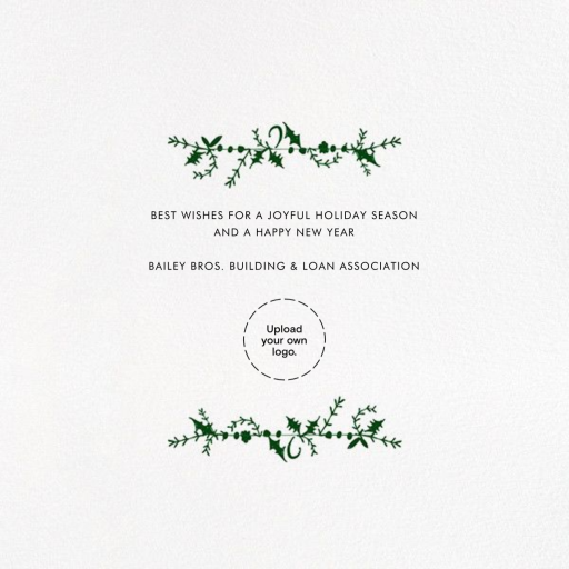 Holly on the Banister - Business Holiday Card by Mr. Boddington's Studio - Back