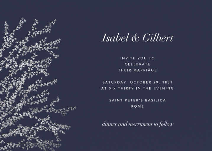 Forsythia Branch (Horizontal) - Wedding Invitation by Paperless Post