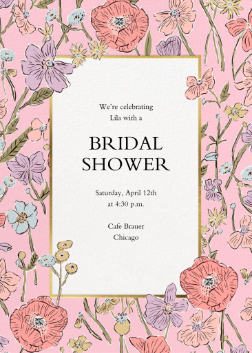Gold Foil Florals - Invitation by Liberty
