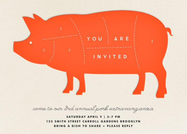 Pig - Memorial Day Invitation by The Indigo Bunting