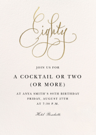 Milestone Manuscript - 80th Birthday Invitation by Stephanie Fishwick