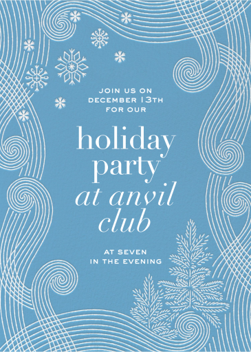 Swirl Snowflake Holiday Invitation