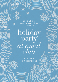 Swirl Snowflake Holiday Invitation
