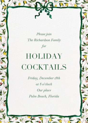 Green Bow Border (Inslee Fariss) - Invitation by Dogwood Hill