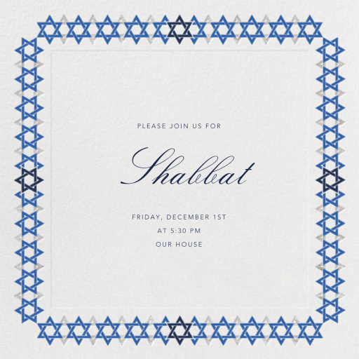 Star of David Border - Shabbat Invitation by Paperless Post