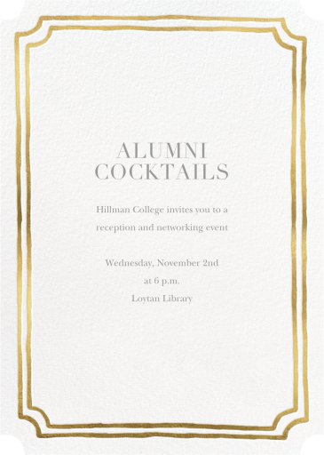 Double Border Indented Corners - Cocktail Party Invitation by Sugar Paper