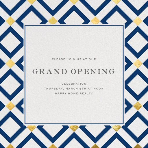 Gold Diamond Tile - Business Event Invitation by Jonathan Adler