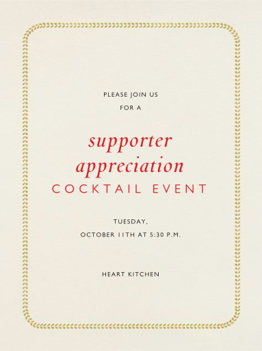 Leaf Inner Bevel Border - Appreciation Event Invitation by Paperless Post