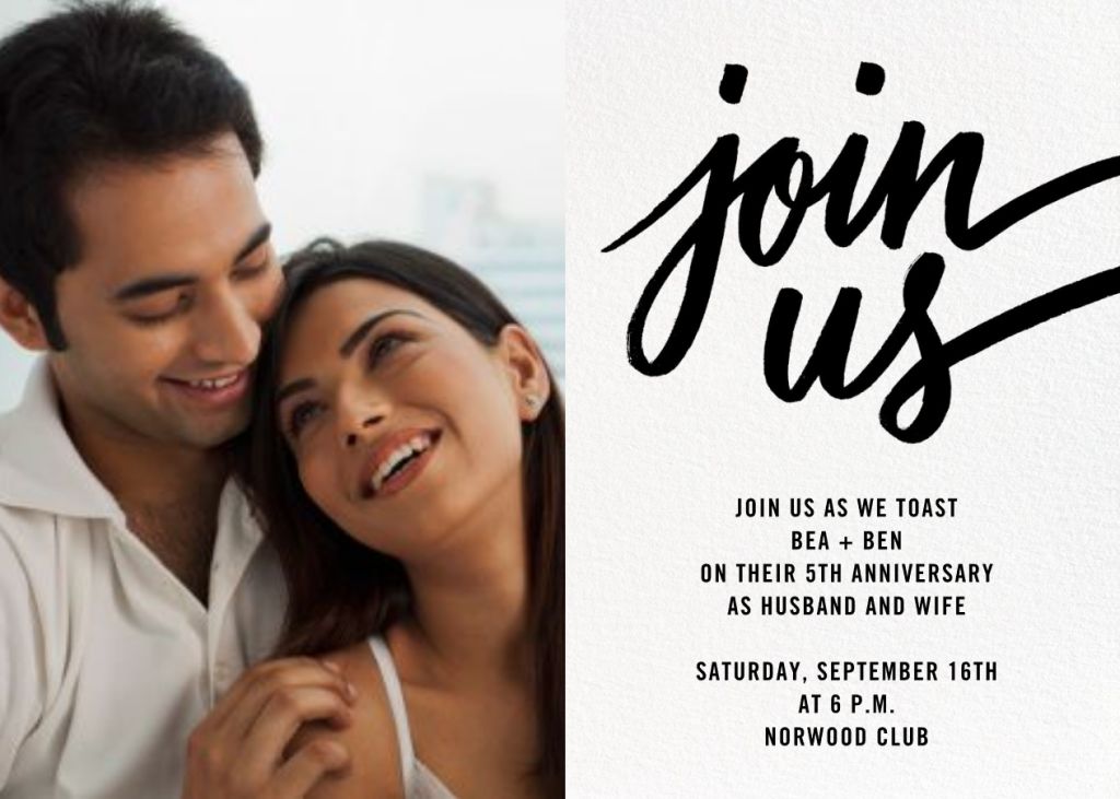 Horizontal Split Photo - Anniversary Invitation | Send online instantly ...