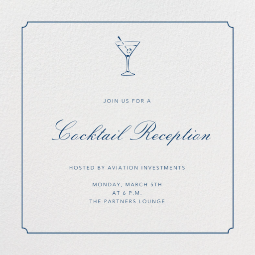 Indented Rounded Corners - Cocktail Party Invitation by Paperless Post