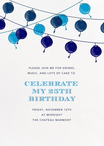 Golden String Lanterns - Birthday Invitation by Paperless Post