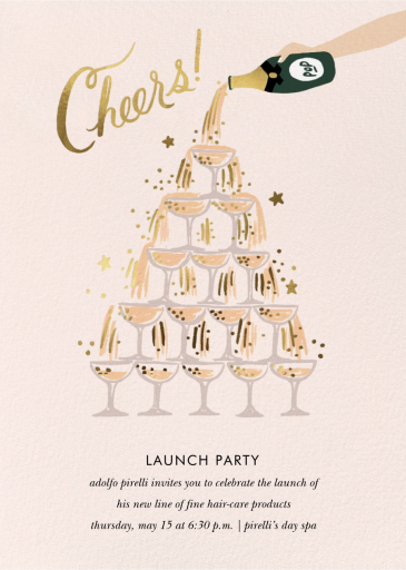 Champagne Tower - Launch Party Invitation by Rifle Paper Co.